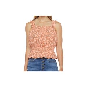 New XL Smocking Detail Sleeveless Top in Lynne Floral